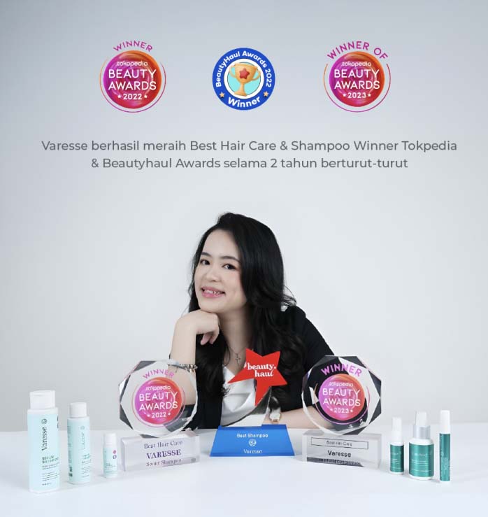 Varesse meraih Best Hair Care dan Shampoo Winner Tokopedia Beauty Awards dan Beautyhaul Awards selama dua tahun berturut-turut